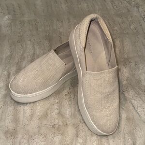 Vince Light Tan Slip-On Canvas Shoes